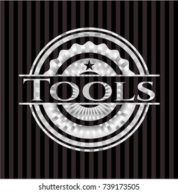 Tools silvery shiny badge