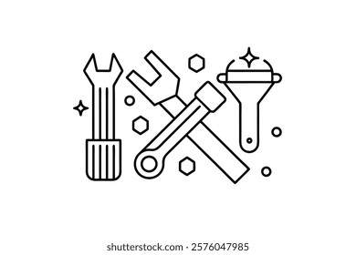 tools srepair spanner symbol art vector illustration 