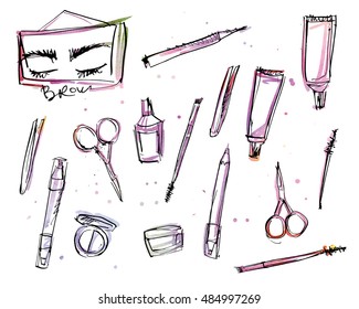 Tools stylist for eyebrows.