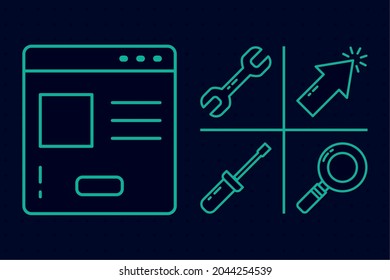 tools and support icon set