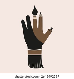 ferramentas que estão muito estreitamente associadas às mãos de um ilustrador.