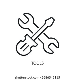Ferramentas: ícones de vetor de linha fina.