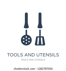 tools and utensils icon vector on white background, tools and utensils trendy filled icons from Tools and utensils collection, tools and utensils vector illustration