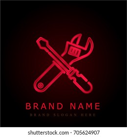 Tools and utensils red chromium metallic logo
