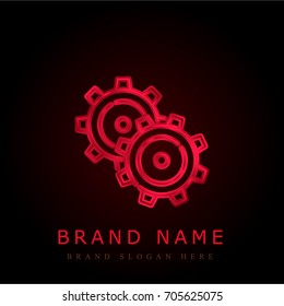 Tools and utensils red chromium metallic logo