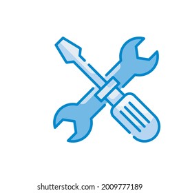Herramientas ilustración de estilo de icono azul vectorial. Símbolo de archivo EPS 10