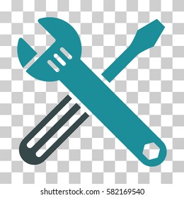 Tools vector icon. Illustration style is a flat iconic bicolor soft blue symbol on a transparent background.