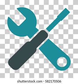 Tools vector icon. Illustration style is a flat iconic bicolor soft blue symbol on a transparent background.