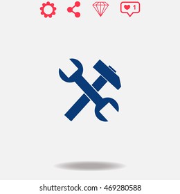 Tools vector icon on white background.