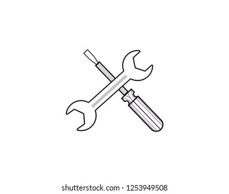 Tools vector icon representing repair and maintenance equipment