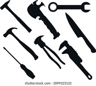 Tools vector icon set hammer
