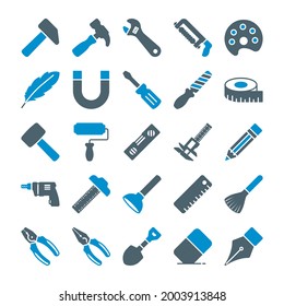 Tools vector icon set. these icons are suitable for commercial work.