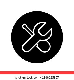 Tools vector icon, settings symbol. Simple, flat design for web or mobile app