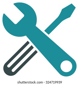 Tools vector icon. Style is bicolor flat symbol, soft blue colors, rounded angles, white background.