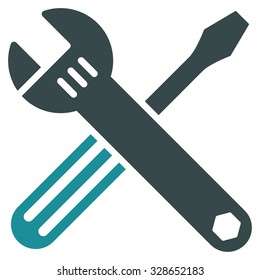 Tools vector icon. Style is bicolor flat symbol, soft blue colors, rounded angles, white background.