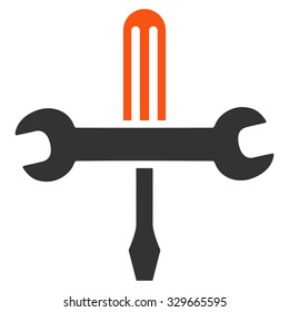 Tools vector icon. Style is bicolor flat symbol, orange and gray colors, rounded angles, white background.