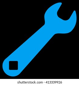 Tools vector icon. Style is flat icon symbol, blue color, black background.