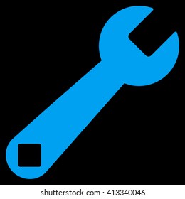 Tools vector icon. Style is flat icon symbol, blue color, black background.