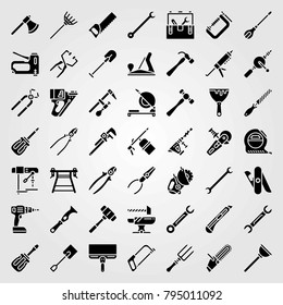 Tools Vector Icons Set Chop Saw Stock Vector (Royalty Free) 795011092 ...