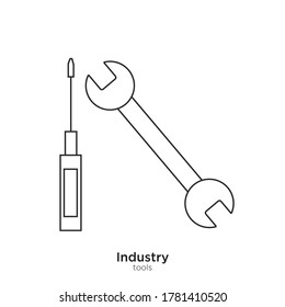 Tools vector illustration lineal color and filled design