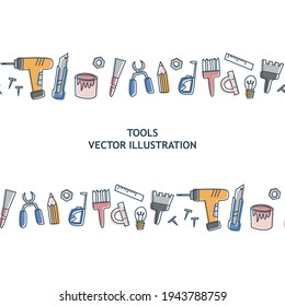 tools vector illustration, template, ideal for web, can be used for washi tape