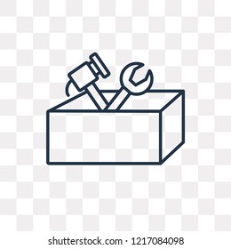 Tools vector outline icon isolated on transparent background, high quality linear Tools transparency concept can be used web and mobile