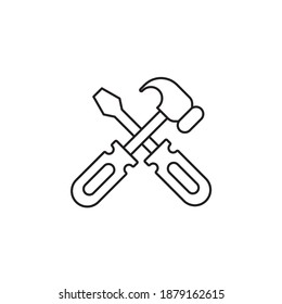 Herramientas Ilustración de estilo de icono de contorno vectorial. Archivo EPS 10 