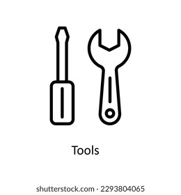 Tools  Vector  outline Icons. Simple stock illustration stock