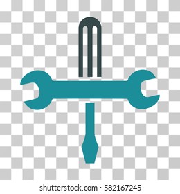 Tools vector pictogram. Illustration style is a flat iconic bicolor soft blue symbol on a transparent background.