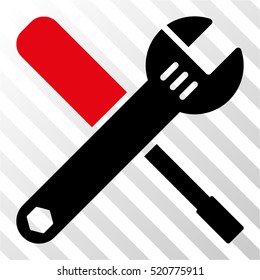 Tools vector pictograph. Illustration style is flat iconic bicolor intensive red and black symbol on a hatched transparent background.