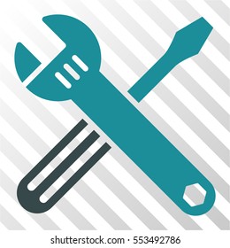 Tools vector pictograph. Illustration style is flat iconic bicolor soft blue symbol on a hatched transparent background.