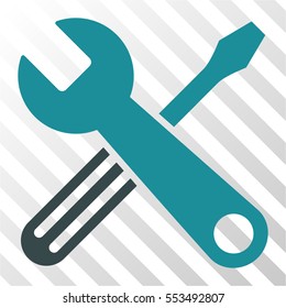 Tools vector pictograph. Illustration style is flat iconic bicolor soft blue symbol on a hatch transparent background.