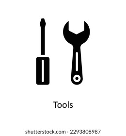 Tools  Vector  Solid Icons. Simple stock illustration stock