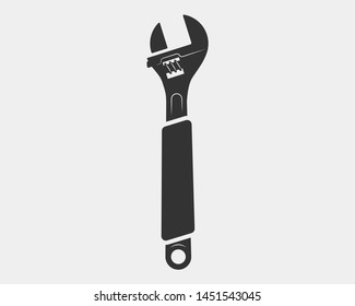 Tools vector wrench icon. Spanner logo design element. Key tool isolated on white background