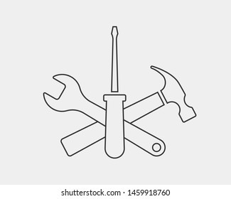 Tools vector wrench icon. Spanner logo design element. Key tool isolated on white background