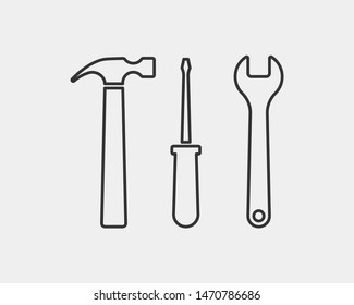 Tools vector wrench icon. Spanner logo design element. Key tool isolated on white background