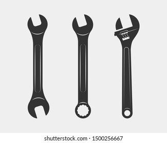 Tools vector wrench icon. Spanner logo design element. Key tool isolated on white background