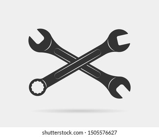 Инструменты векторный гаечный ключ. Элемент дизайна логотипа Spanner. Ключевой инструмент, изолированный на белом фоне