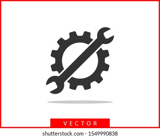 Tools vector wrench icon. Spanner logo design element. Key tool isolated on white background