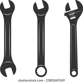 Tools vector wrench icon. Spanner logo design element. Key tool isolated on white background