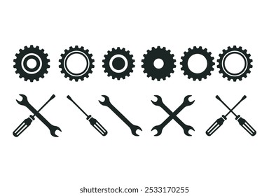 Tools vector wrench icon. Spanner logo design element. Key tool isolated on white background template