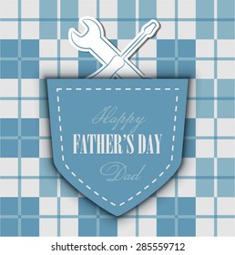 Tools within a fabric pocket sweater on Father's Day