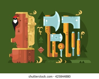 Tools for woodworking chisel ax