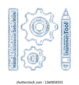 tools word cloud. tag cloud about tools.