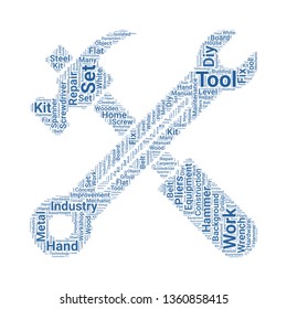 tools word cloud. tag cloud about tools.