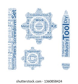 tools word cloud. tag cloud about tools.