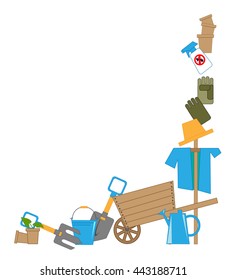 tools for working in the garden, vector illustration