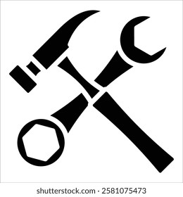 Tools Wrench Hammer Icon Element For Design