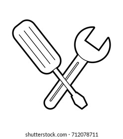 tools wrench and screwdriver construction repair elements