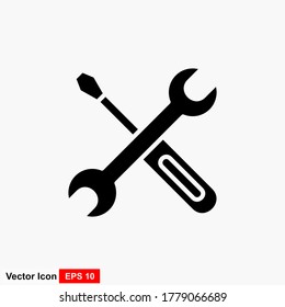Tools Wrench and Screwdriver Icon Vector Illustration
